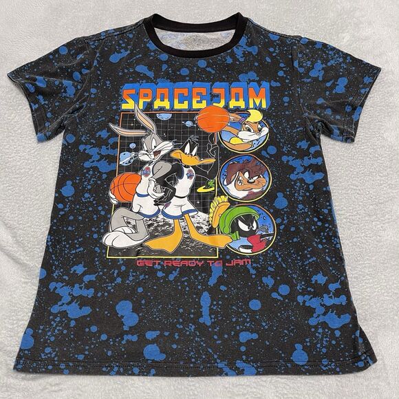Space Jam Shirt Mens Medium Black Looney Tunes Squad Splatter Get Ready to Jam - Picture 1 of 6